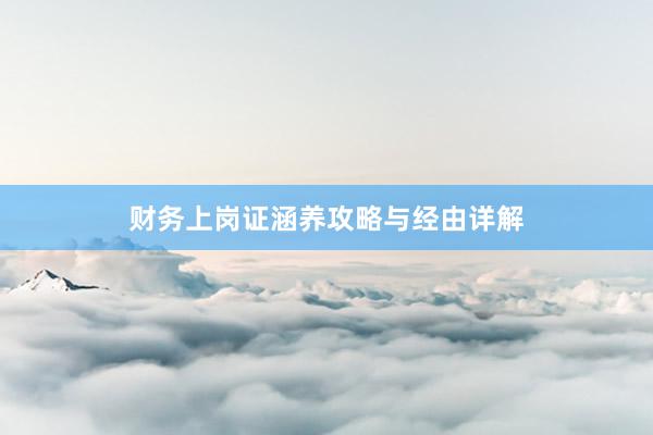 财务上岗证涵养攻略与经由详解